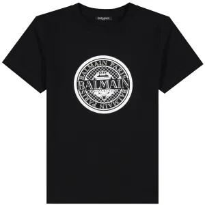 Balmain Paris Boys Medallion T-shirt Black 10Y #1085087