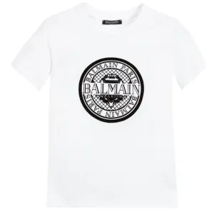 Balmain Paris Boys Medallion T-shirt White 10Y #1276249