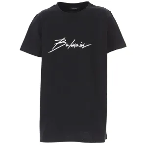 Balmain Signature Logo T-shirt Black 10Y