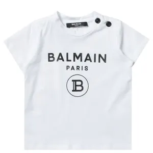 Balmain Unisex Classic Logo T-shirt White 18M