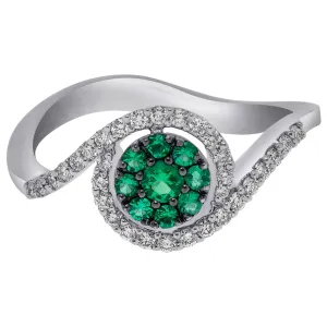 Bliss by Damiani Diamond and Emerald Women's Ring #1069948