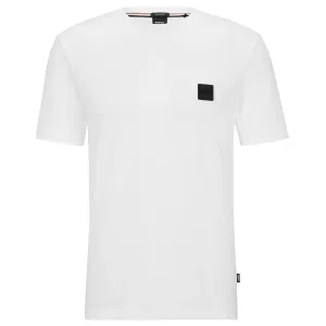 Boss Mens Plaque Logo T-shirt White Large