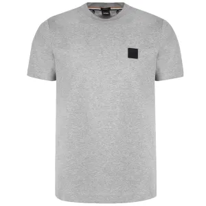 Boss Mens Square Patch Logo T-shirt Grey XXX Large