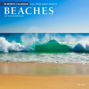 Beaches by Plato 18 Month Foil 2025 Wall Calendar
