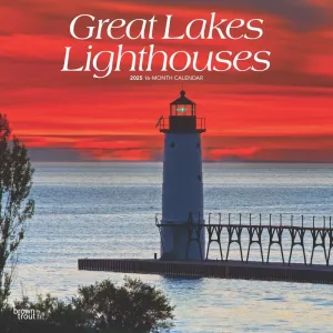 Lighthouses Great Lakes 2025 Wall Calendar