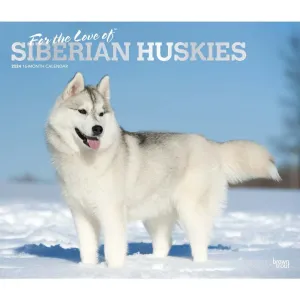 Siberian Huskies Deluxe 2024 Wall Calendar