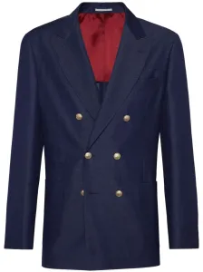 BRUNELLO CUCINELLI - Wool And Linenc Blend Double-breasted Jacket #1260248