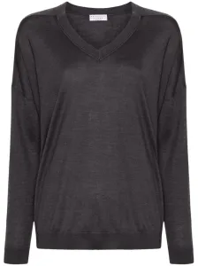 BRUNELLO CUCINELLI - Cashmere And Silk Blend V-necked Sweater #1273319