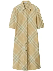 BURBERRY - Check Motif Cotton Shirt Dress #1253554