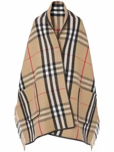 BURBERRY - Wool And Cashmere Blend Checked Cape #38666
