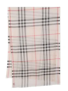 BURBERRY - Giant Check Wool And Silk Blend Scarf #1219061