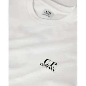 C.P Company Boys Cotton Logo T-shirt White 8Y