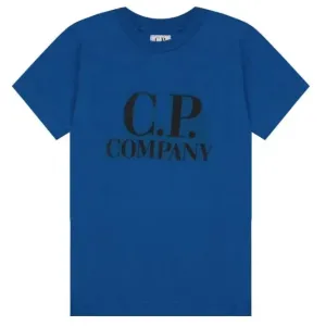 C.P Company Boys Google Graphic Logo T-shirt Blue 10Y
