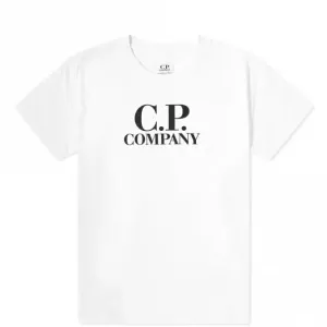 C.P Company Boys Google Graphic Logo T-shirt White 12Y