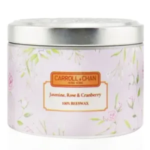 Carroll & Chan100% Beeswax Tin Candle - Jasmine Rose Cranberry (8x6) cm