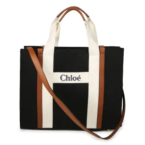 Chloe Kids Unisex Mothers Changing Bag in Black UNQ 100% Cotton - Trimming: Leather Lining: