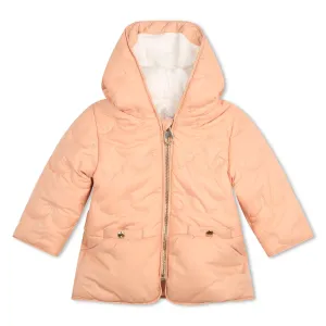 Chloe Baby Girls Hooded Jacket in Pink 02A Washed 100% Polyester - Trimming: Lining: Padding: