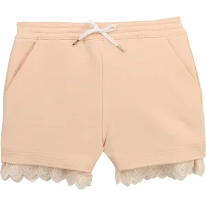Chloé Girls Pink Logo Shorts 6Y Pale