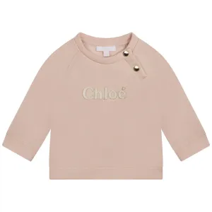 Chloe Baby Girls Embroidered Logo Sweater Pink 6M