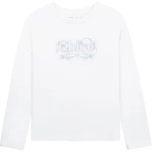 Chloe Girls Long Sleeve T-shirt White 10Y
