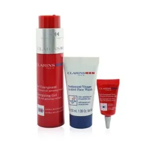 ClarinsClarinsmen Energizing Essentials Set: Energizing Gel 50ml + Active Face Wash 30ml + Energizing Eye Gel 3ml + Bag 3pcs+1bag