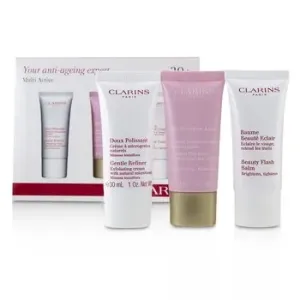 ClarinsMulti-Active 30+ Anti-Ageing Skincare Set: Gentle Refiner 30ml + Multi-Active Day Cream 30ml + Beauty Flash Balm 30ml 3pcs