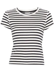 CLOSED - Striped Cotton Blend Cropped T-shirt #1257122
