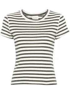 CLOSED - Striped Cotton Blend Cropped T-shirt #1257180