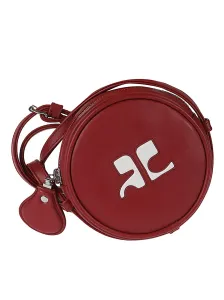 COURRÃGES - Logo Round Leather Crossbody Bag #732457