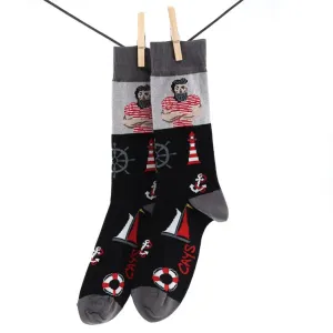 Crönert, 26311 Men`s Socks Sailor, black-grey Größe 39-42