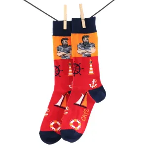 Crönert, 26311 Men`s Socks Sailor, red-orange Größe 39-42