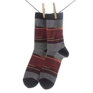 Crönert, 27607 Mille Righe Men's Long Socks, black-grey Größe 39-42