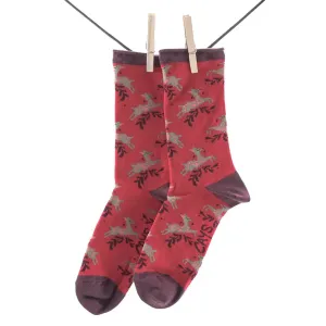 Crönert, 18217 Women's Long Socks Bambi, red Größe 39-42