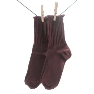 Crönert, 18429 Women's Ribbed Wool Long Socks, burgundy Größe 35-38
