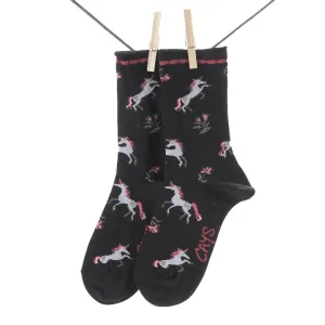 Crönert, 18806 Unicorn Women's Long Socks, black-red Größe 35-38