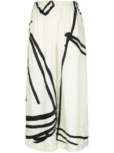 DANIELA GREGIS - Wide Leg Printed Silk Trousers #1228393