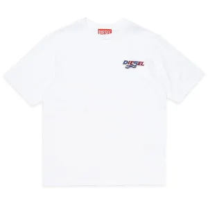 Diesel Tjustwaves Logo Print T-shirt White 12Y Bianco