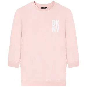 Dkny Girls Sweater Dress Pink 10Y