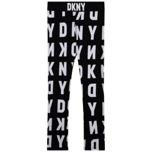 Dkny Girls All Over Logo Track Pants Black 16Y