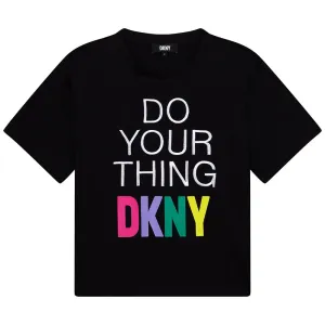 Dkny Girls Do Your Thing Logo T-shirt Black 12Y