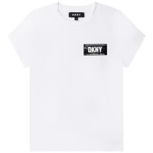 Dkny Girls Logo T-shirt White 10Y
