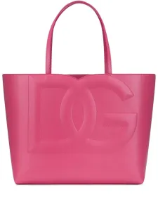 DOLCE & GABBANA - Logo Medium Leather Shopping Bag