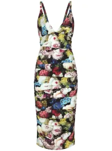 DOLCE & GABBANA - Flower Print Silk Midi Dress #1264337