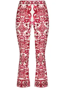 DOLCE & GABBANA - Majolica Print Silk Trousers #1125100
