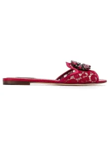 DOLCE & GABBANA - Crystal Lace Flat Sandals #1138253