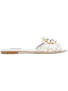 DOLCE & GABBANA - Crystal Lace Flat Sandals