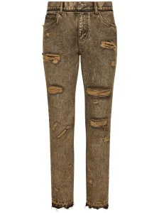 DOLCE & GABBANA - Ripped Denim Cotton Jeans #1125500