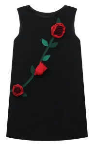 Dolce & Gabbana Girls Rose Dress 6Y Black