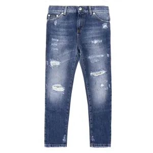 Dolce & Gabbana Boys Distressed Jeans Blue 8Y