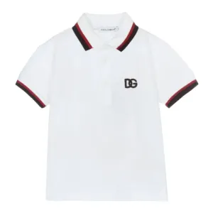 Dolce & Gabbana Baby Boys Logo Cotton Polo White 3/6m